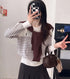 Stripes around Neck Pullover Sweater